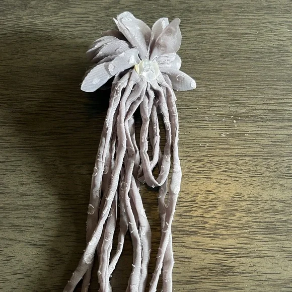 Gray rosette tiered ruffle mesh mini dress M fairycore coquette brunch soft girl - Picture 16 of 16